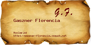 Gaszner Florencia névjegykártya